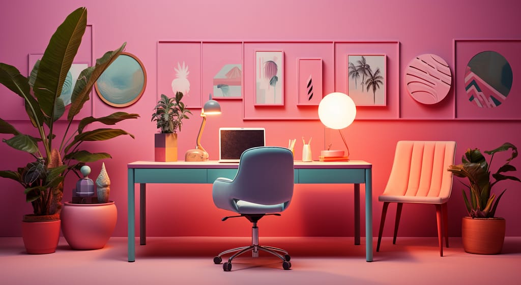 Realizzazione Siti Web 14 Chic Pink and Teal Modern Office