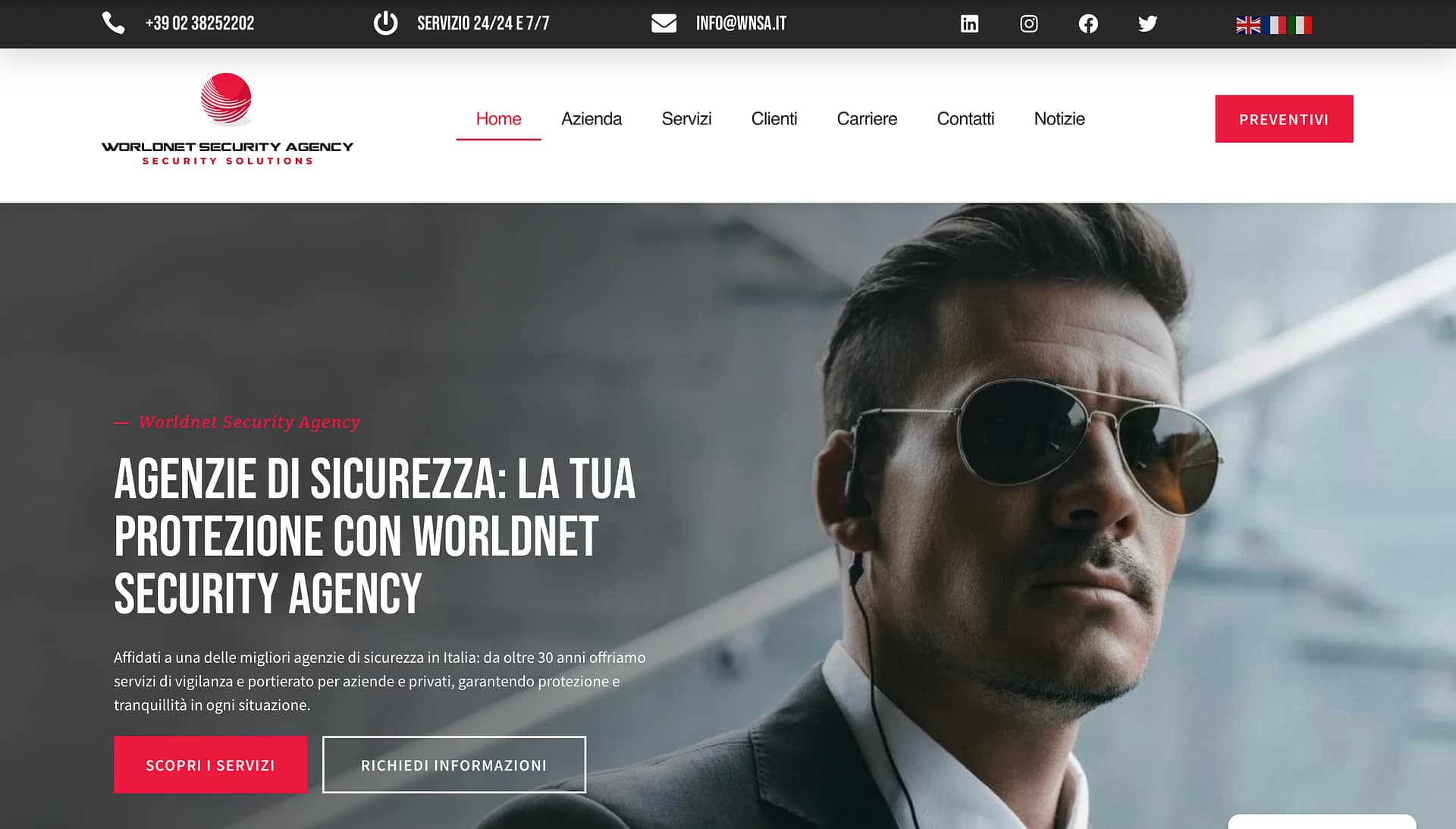 Realizzazione Sito Web per Agenzia di Sicurezza 12 Realizzazione Sito Web per Agenzia di Sicurezza